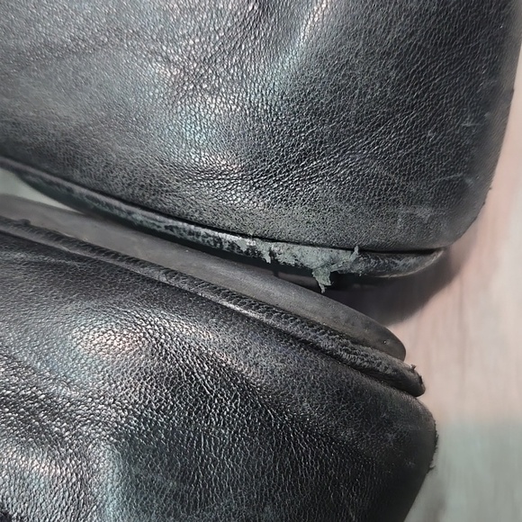 Tory Burch Women Minnie Logo Black Leather Ballet Flats Shoes Sz 7 - Picture 11 of 15